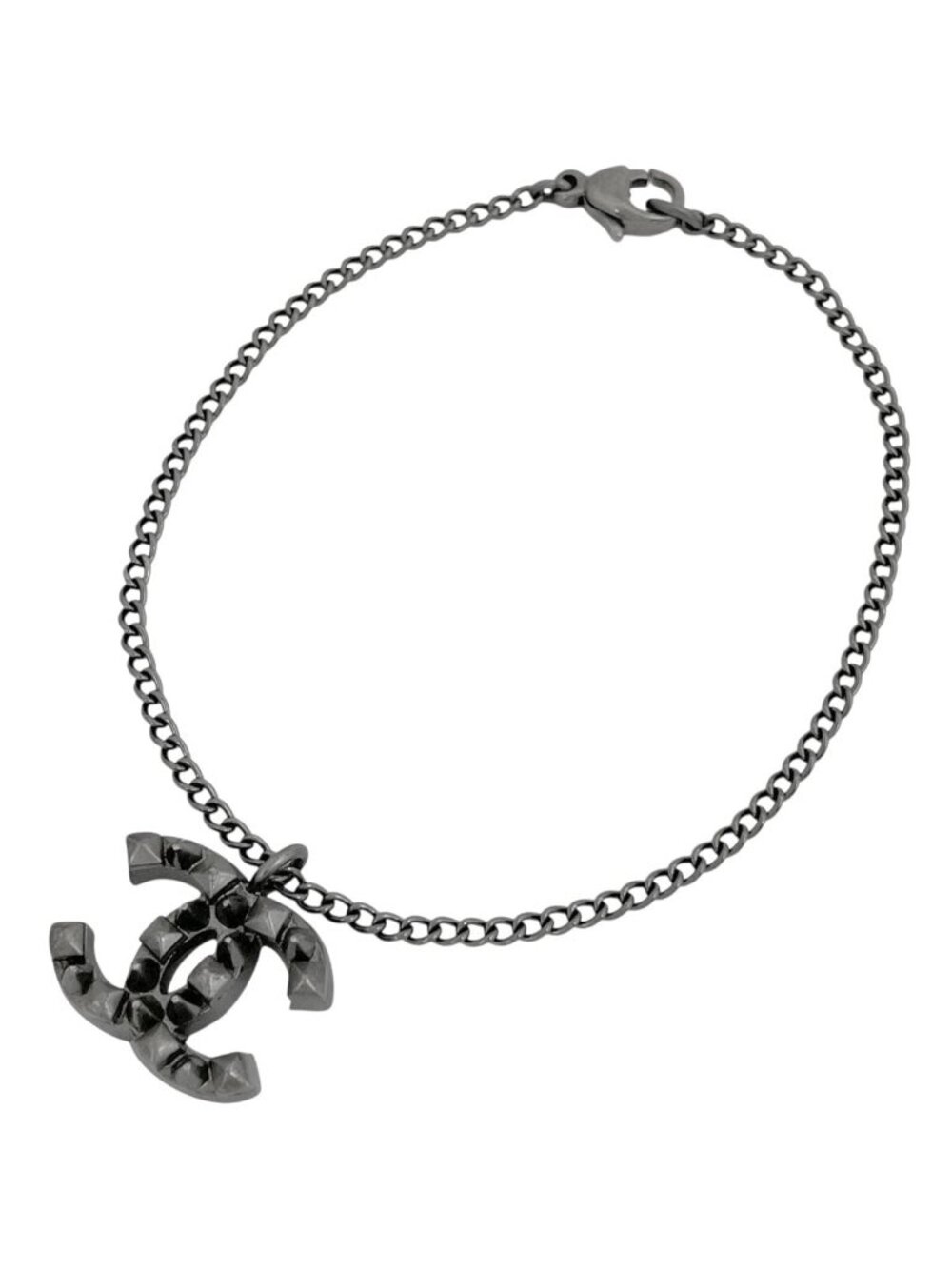Chanel CC Logo Bracelet Silver Plated